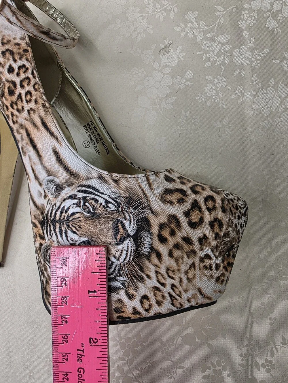 Bumper Animal Print Platform Heels Pumps Tiger Leopard Stiletto Size 7.5